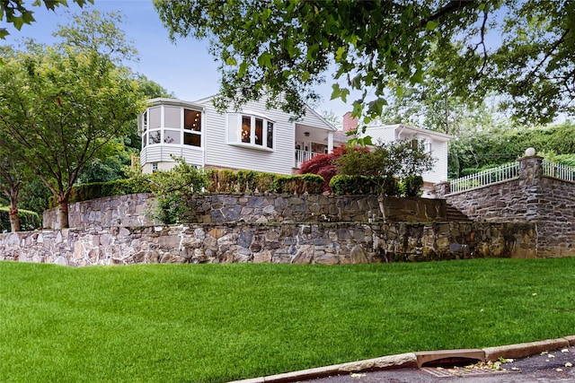 81 Avondale Rd, Yonkers, NY 10710 - back of house with a yard