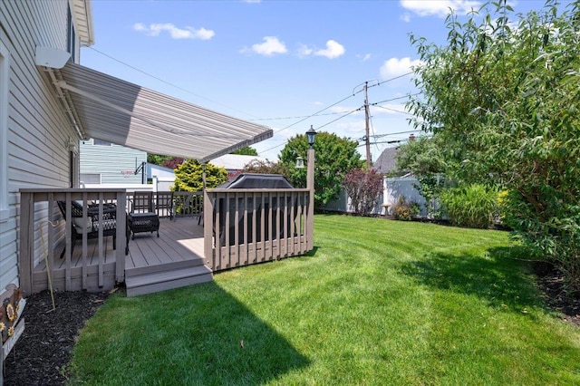 37 Swan Ln, Levittown, NY 11756 - view of grassy yard with a deck