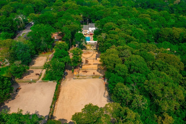 44 Croft Ln, Smithtown, NY 11787 - aerial view of property and surrounding area with a heavily wooded area
