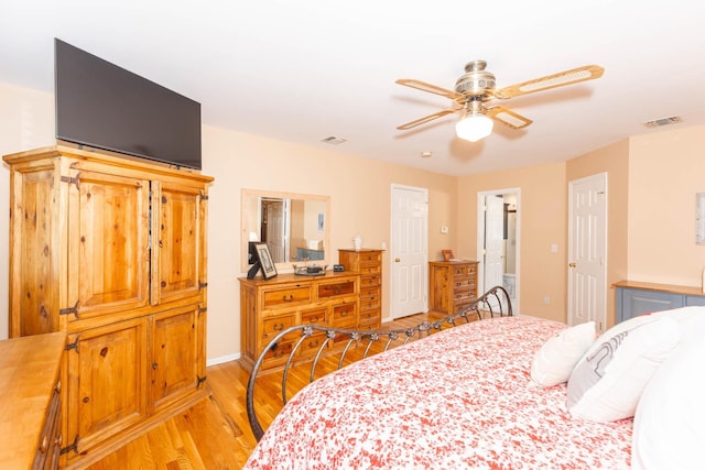 44 Croft Ln, Smithtown, NY 11787 - bedroom with light wood-style flooring and ceiling fan