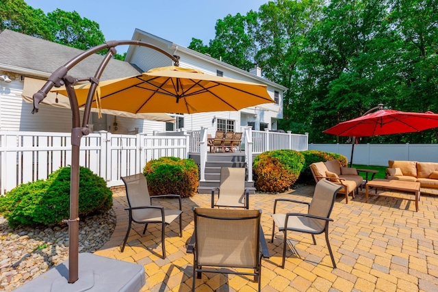 44 Croft Ln, Smithtown, NY 11787 - view of patio featuring an outdoor living space