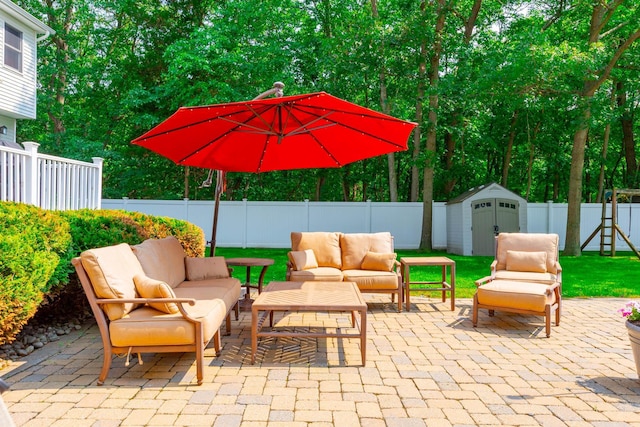 44 Croft Ln, Smithtown, NY 11787 - fenced backyard featuring an outdoor living space and a patio