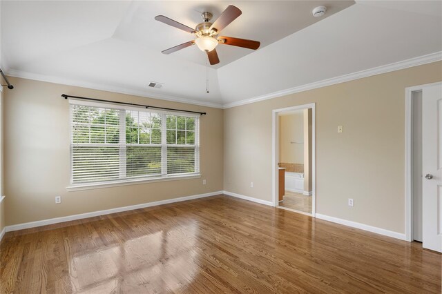 38 Woodside Knolls Dr, Middletown, NY 10940 - unfurnished room with a smoke detector, ceiling fan, wood finished floors, ornamental molding, and a tray ceiling