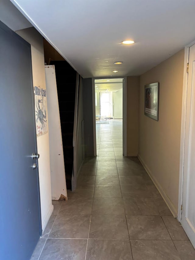 724A E 223rd St, Bronx, NY 10466 - corridor featuring tile patterned flooring and baseboards