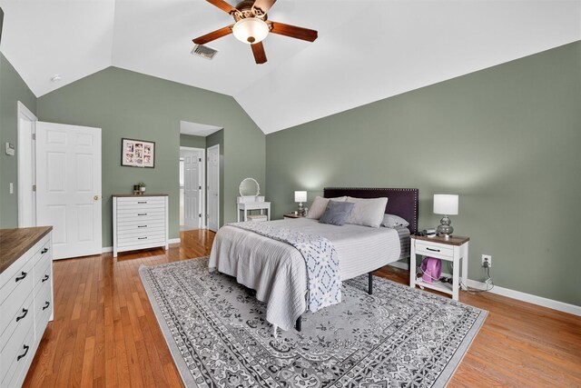 2 SE Ct, Wallkill, NY 12589 - bedroom with vaulted ceiling, light wood-type flooring, and a ceiling fan