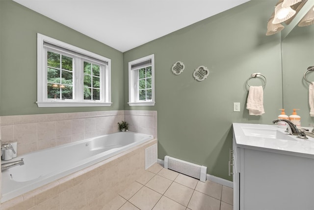 2 SE Ct, Wallkill, NY 12589 - full bath featuring vanity, a garden tub, and tile patterned floors
