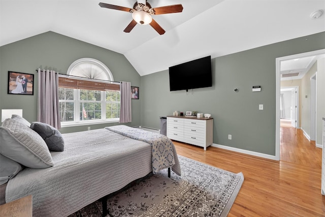 2 SE Ct, Wallkill, NY 12589 - bedroom with attic access, light wood-style floors, vaulted ceiling, and a ceiling fan