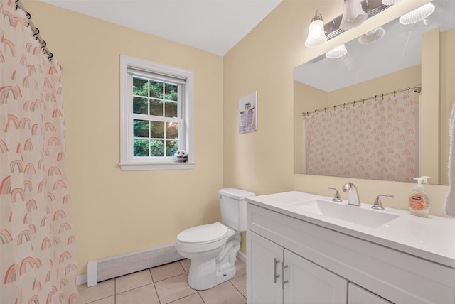2 SE Ct, Wallkill, NY 12589 - full bathroom with baseboard heating, vanity, and tile patterned floors