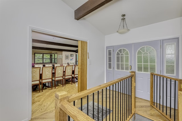 78 College Rd, Monsey, NY 10952 - corridor with light wood-type flooring and an upstairs landing