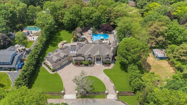 135 Millet St N, Dix Hills, NY 11746 - view from above of property featuring a pool