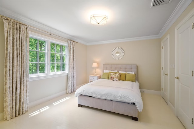 28 Stone Paddock Pl, Bedford, NY 10506 - bedroom featuring ornamental molding and carpet