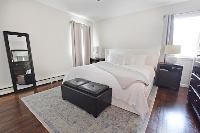 6 Zebra Rd, Rocky Point, NY 11778 - bedroom featuring dark wood-style flooring and a baseboard radiator