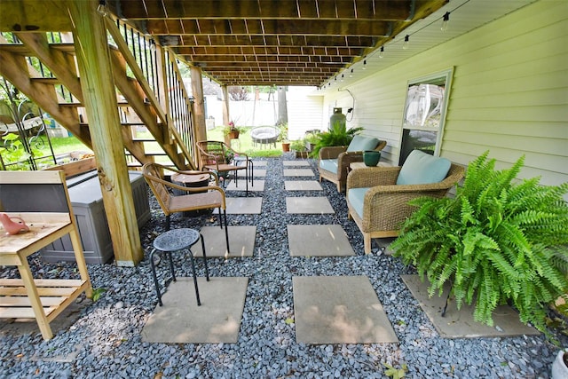 6 Zebra Rd, Rocky Point, NY 11778 - view of patio with stairs and an outdoor living space