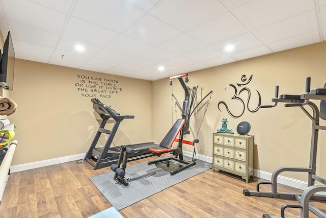 15 Hermitage St, Wading River, NY 11792 - exercise area with wood finished floors and recessed lighting