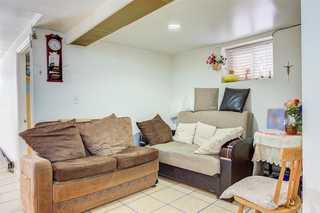56-20 68th St, Maspeth, NY 11378 - living area with light tile patterned flooring and recessed lighting