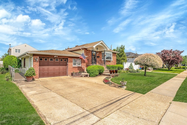 3324 Murdock Ave, Oceanside, NY 11572 - view of front of house featuring brick siding, a garage, driveway, and a gate