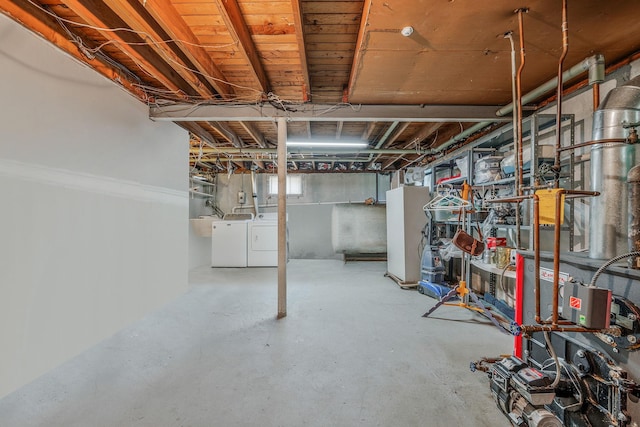 3324 Murdock Ave, Oceanside, NY 11572 - unfinished basement with separate washer and dryer, heating fuel, and a heating unit