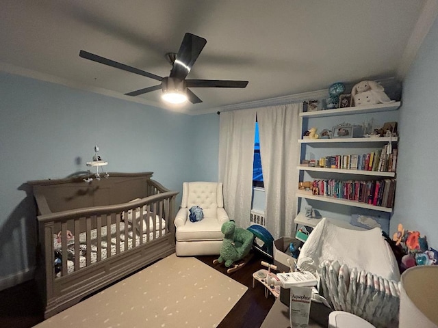 159-02 Cross Island Pkwy Unit 6-22, Whitestone, NY 11357 - bedroom featuring wood finished floors and ceiling fan