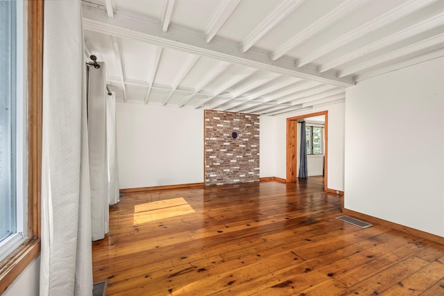252 Ernest Rd, Millbrook, NY 12545 - spare room with hardwood / wood-style floors and beamed ceiling