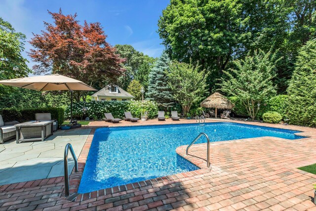120 Cambon Ave, Saint James, NY 11780 - view of swimming pool with a gazebo and a patio