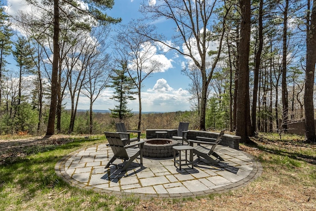 66 Beacon Hill Rd, Call Listing Agent, NY 12060 - view of patio / terrace featuring an outdoor fire pit