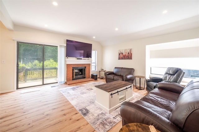 331 Heritage Hls Unit A, Somers, NY 10589 - living area featuring light wood-style floors, recessed lighting, and a fireplace
