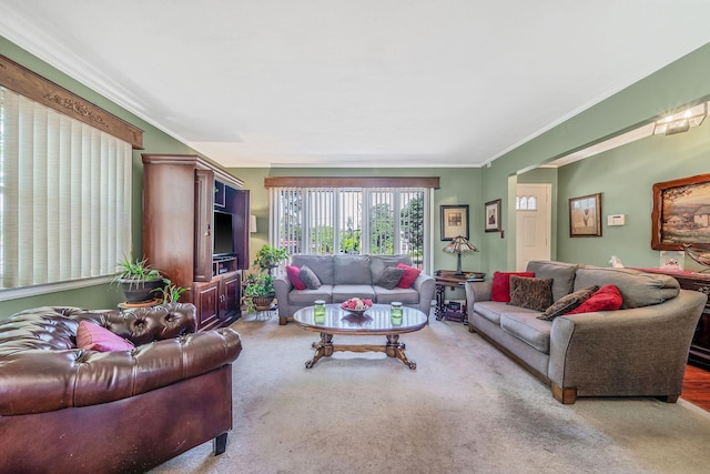 191 Laurel Rd, East Northport, NY 11731 - living area with ornamental molding and carpet floors
