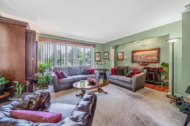 191 Laurel Rd, East Northport, NY 11731 - living area featuring crown molding and wood finished floors