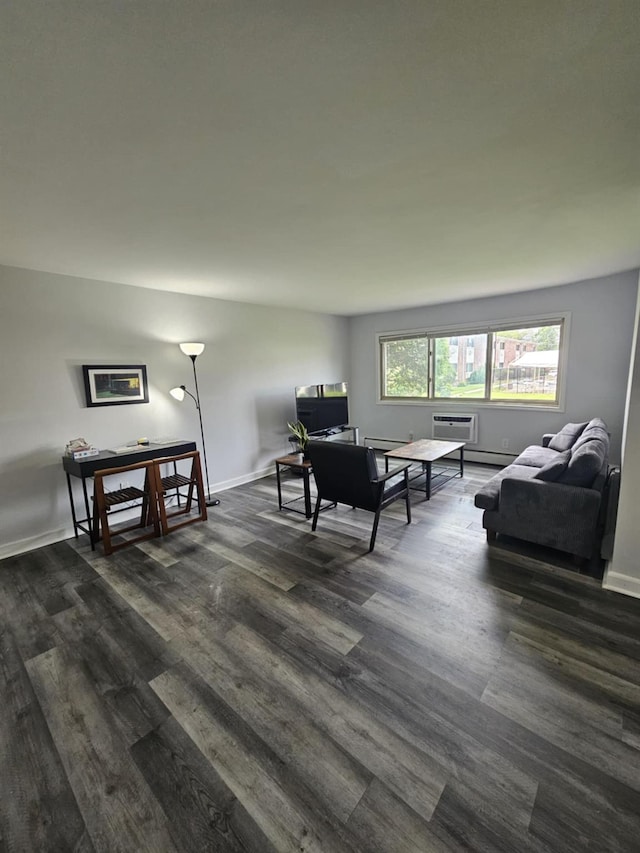 2445 Union Blvd Unit 7A, Islip, NY 11751 - living room with dark wood-style flooring and an office area