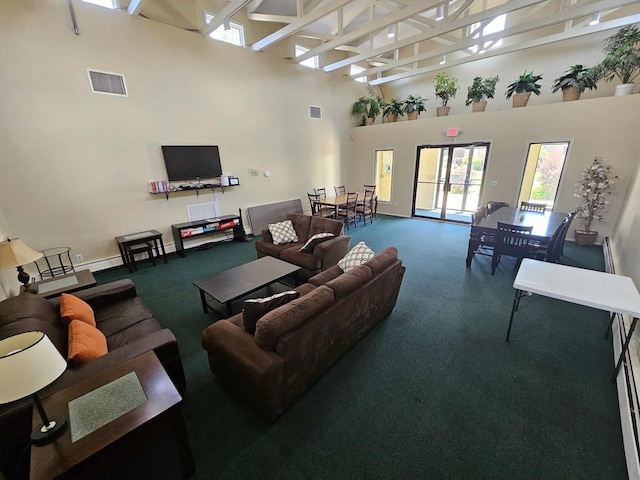 2445 Union Blvd Unit 7A, Islip, NY 11751 - living room with a high ceiling and carpet