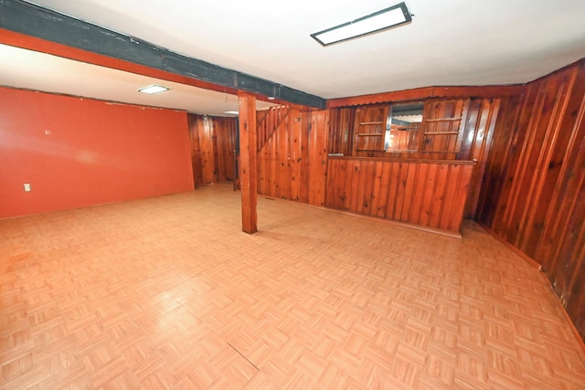 1078 Hancock Ave, Franklin Square, NY 11010 - finished below grade area featuring wood walls