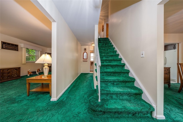 17 Shady Ln, Scarsdale, NY 10583 - stairs featuring carpet floors and plenty of natural light