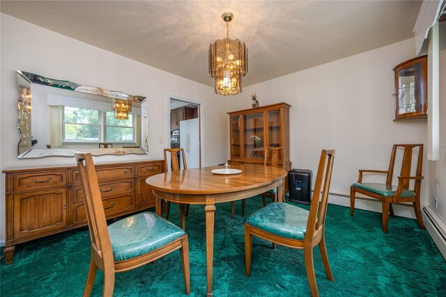 17 Shady Ln, Scarsdale, NY 10583 - dining area with a chandelier and dark carpet