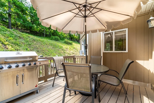 4 S Hill Rd, Tomkins Cove, NY 10986 - wooden deck with grilling area and outdoor dining area