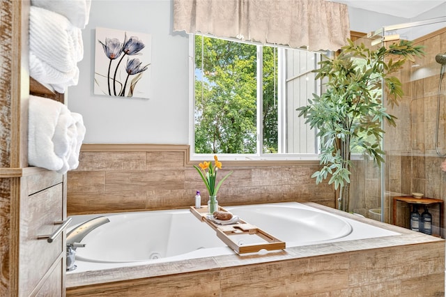 4 S Hill Rd, Tomkins Cove, NY 10986 - bathroom with a tub with jets and a tile shower