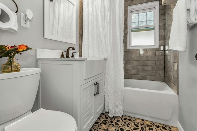 20 Spring Garden St, Valley Stream, NY 11580 - full bathroom with vanity, shower / bath combo, and tile patterned floors