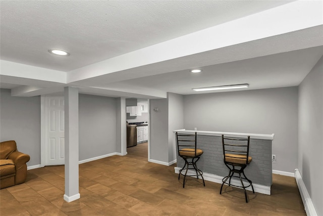20 Spring Garden St, Valley Stream, NY 11580 - office area featuring bar area, recessed lighting, and a baseboard radiator