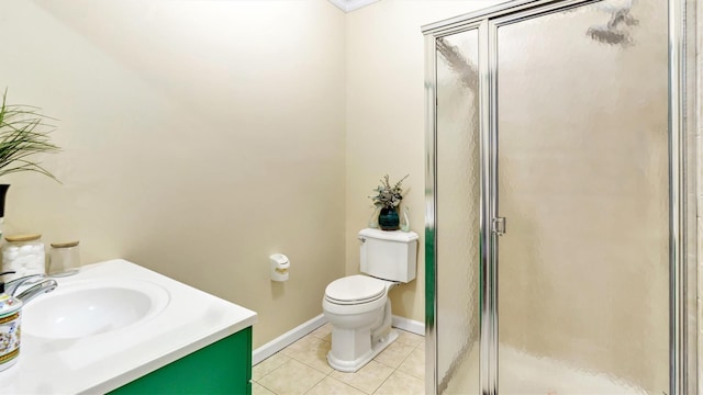 35 Terrace Ln Unit 35, Patchogue, NY 11772 - full bathroom with tile patterned floors, a shower stall, and vanity