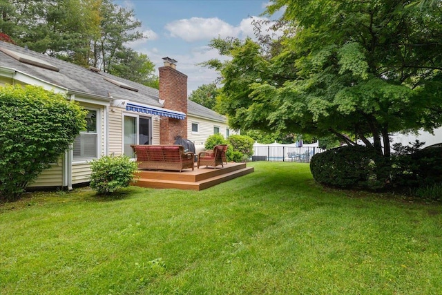 1 Ledgewood Cir E, Setauket, NY 11733 - view of yard featuring a wooden deck and an outdoor hangout area