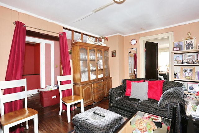 23 N Midland Ave, Nyack, NY 10960 - living room featuring wood finished floors and ornamental molding