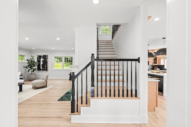 2022 Van Cortlandt Cir, Yorktown Heights, NY 10598 - stairs featuring recessed lighting and wood finished floors