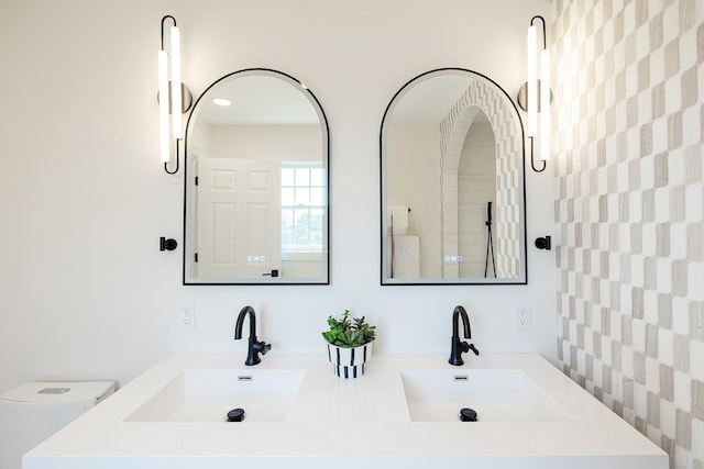 2022 Van Cortlandt Cir, Yorktown Heights, NY 10598 - bathroom featuring toilet and double vanity