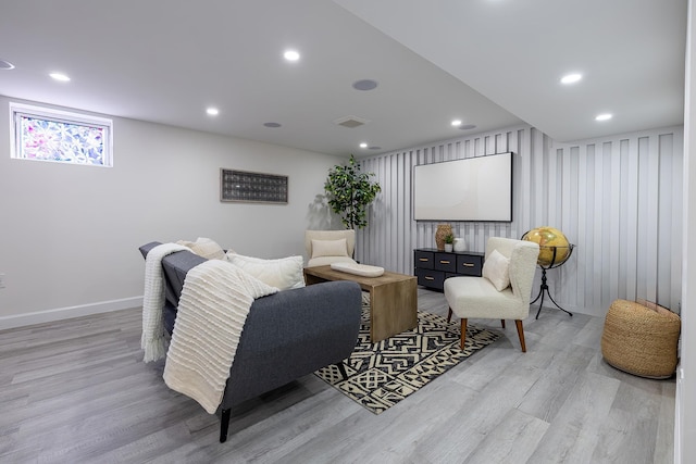 2022 Van Cortlandt Cir, Yorktown Heights, NY 10598 - home theater featuring light wood-style flooring and recessed lighting