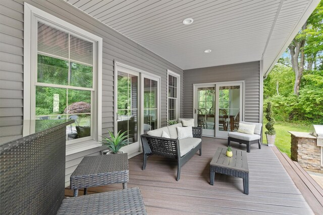 1 Hidden Hills Ct, Warwick, NY 10990 - deck featuring an outdoor living space