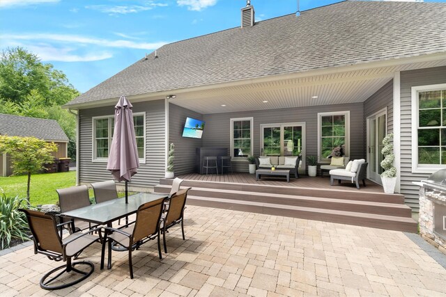 1 Hidden Hills Ct, Warwick, NY 10990 - view of patio with a wooden deck, an outdoor hangout area, and outdoor dining space