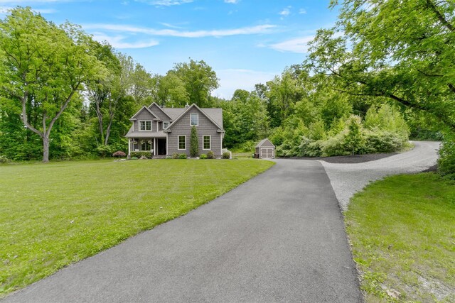 1 Hidden Hills Ct, Warwick, NY 10990 - view of front of house with an outbuilding and a front yard