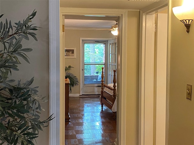 1360 Midland Ave Unit 1B, Bronxville, NY 10708 - hall featuring baseboards and ornamental molding