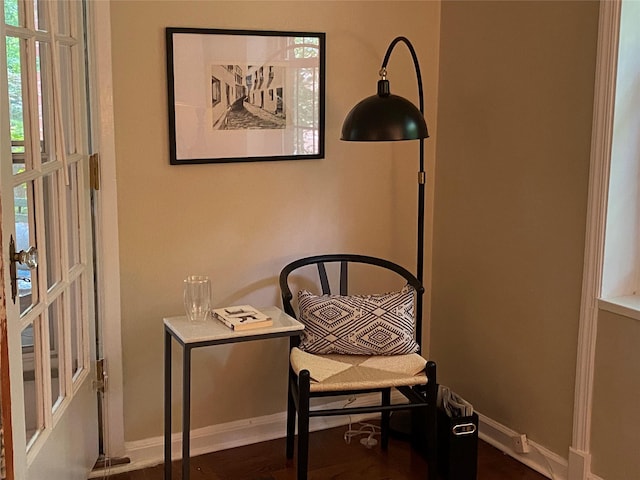 1360 Midland Ave Unit 1B, Bronxville, NY 10708 - sitting room with baseboards and dark wood-style flooring