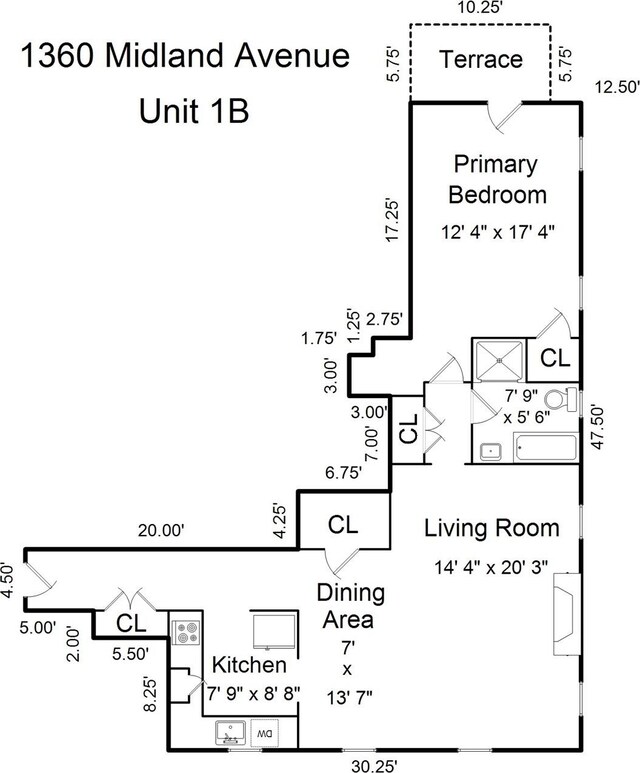 1360 Midland Ave Unit 1B, Bronxville, NY 10708 - view of room layout