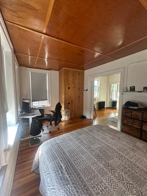 457 Main St Apt 5, Beacon, NY 12508 - bedroom featuring wooden ceiling and wood finished floors